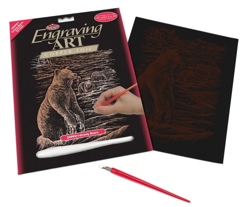 Engraving Art Copper Foil Bears