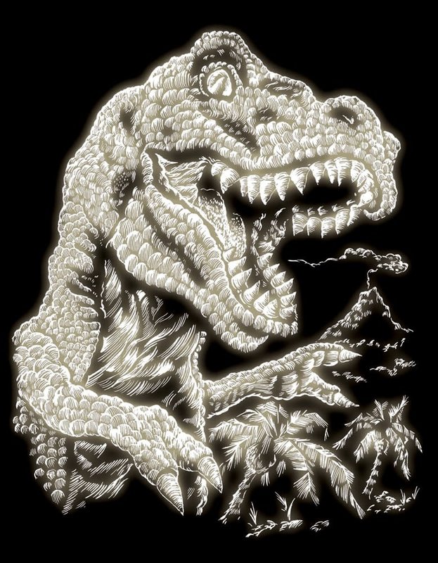 Engraving Art Glow Tyrannosaurus Rex