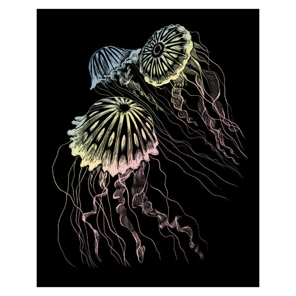 Engraving Art Holographic Jellyfish