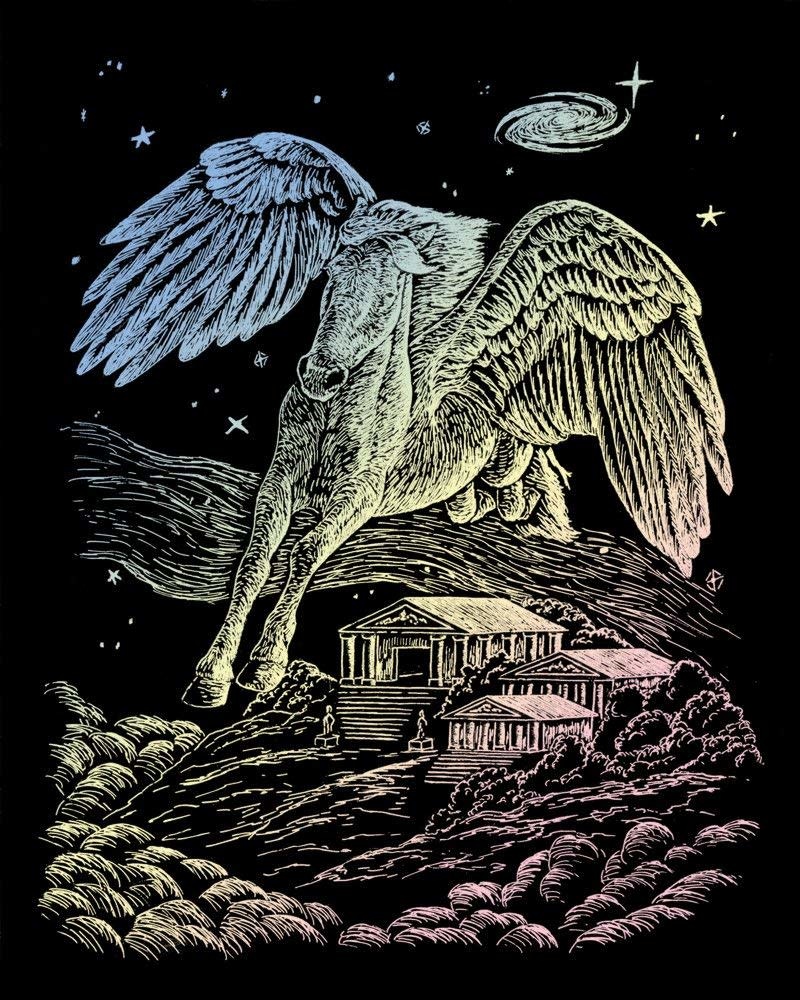 Engraving Art Holographic Pegasus