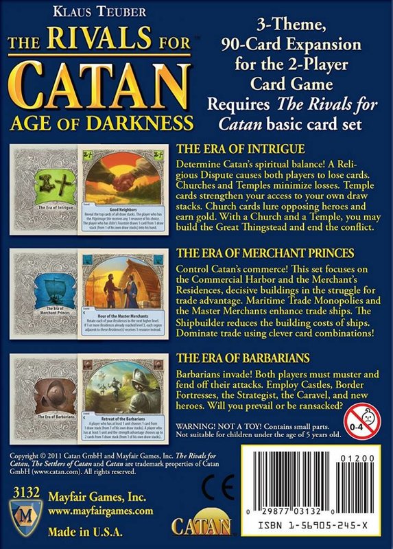 Catan Studios Rivals for Catan Card Game Expansion: Age of Darkness