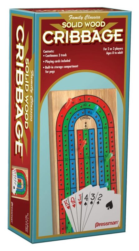 Cribbage Game with Cards Solid Wood