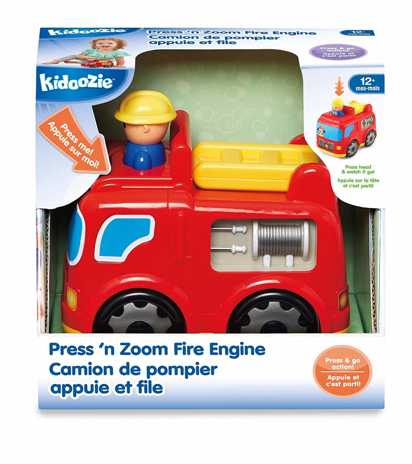 Kidoozie Press 'n Zoom Fire Engine