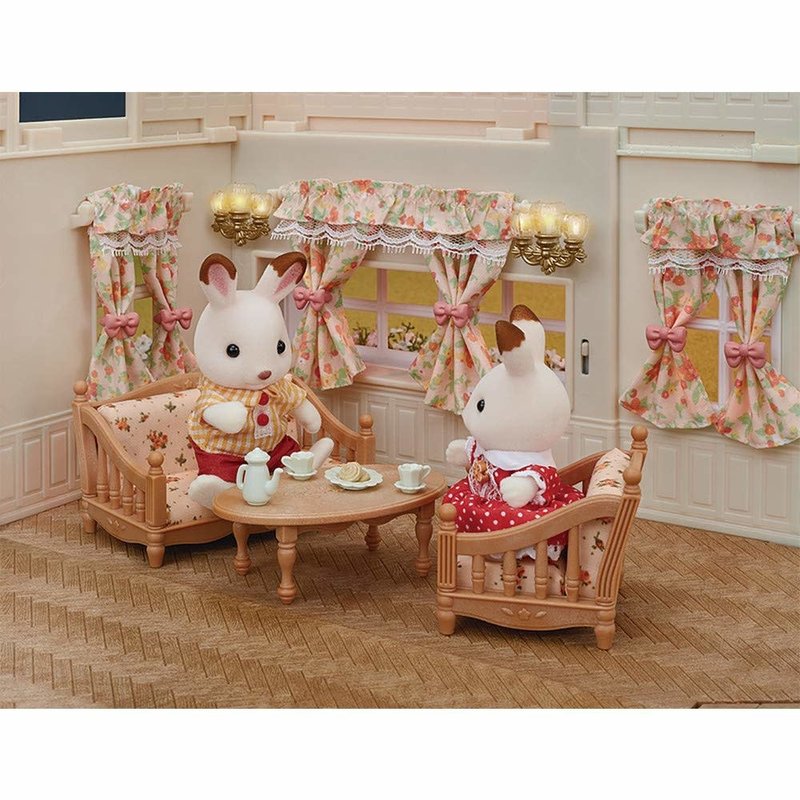 Calico Critters Room Wall Lamps & Curtains Set