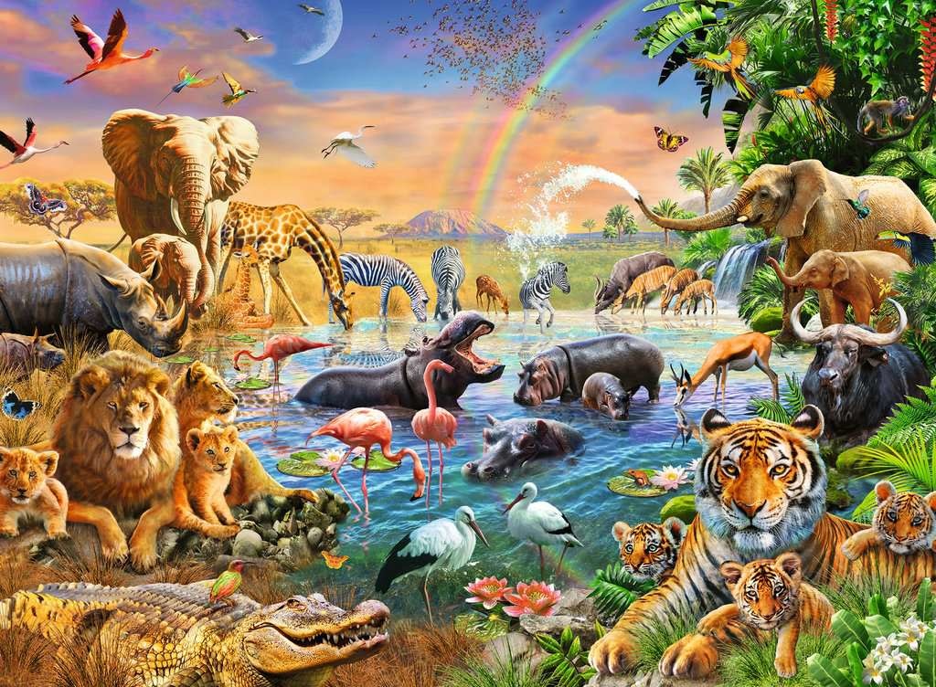 Ravensburger Ravensburger Puzzle 100pc Savannah Jungle Waterhole