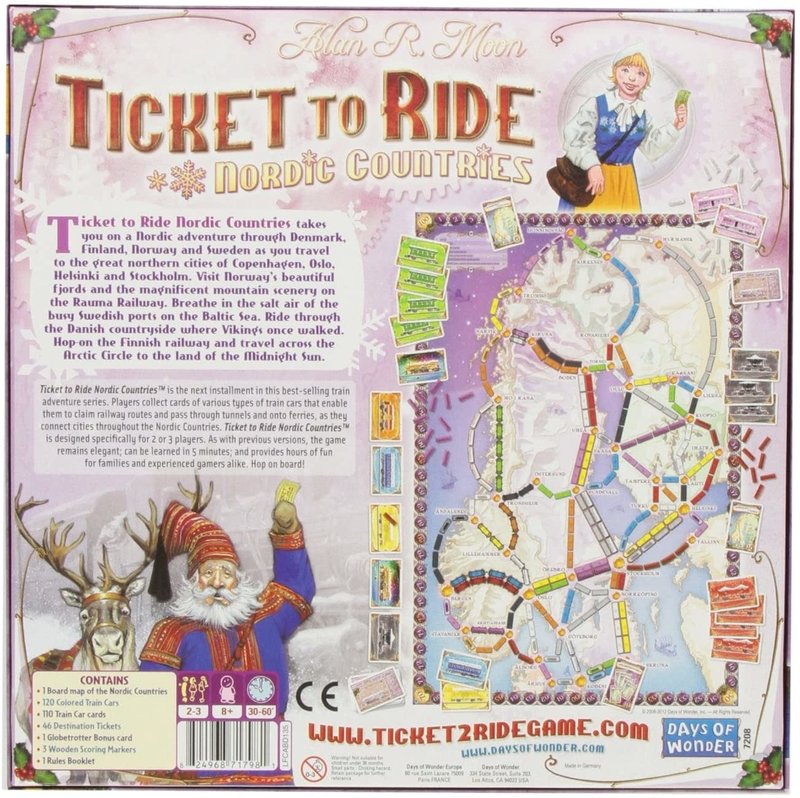 Days of Wonder Ticket to Ride Game Nordic Countries