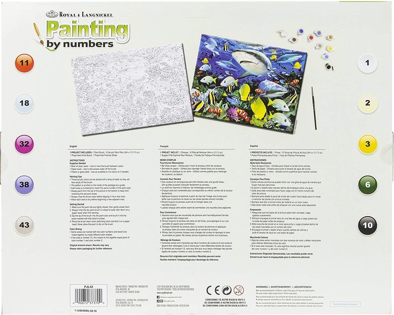 Paint by Numbers Large Reef Sharks