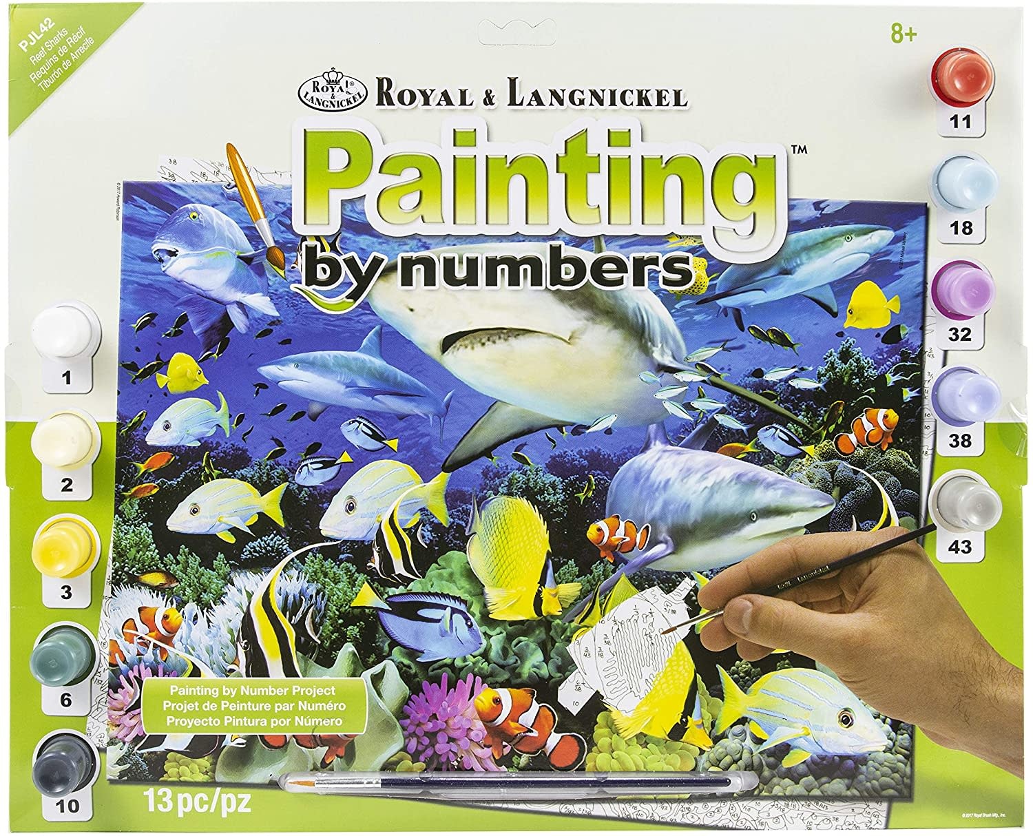 Paint by Numbers Large Reef Sharks