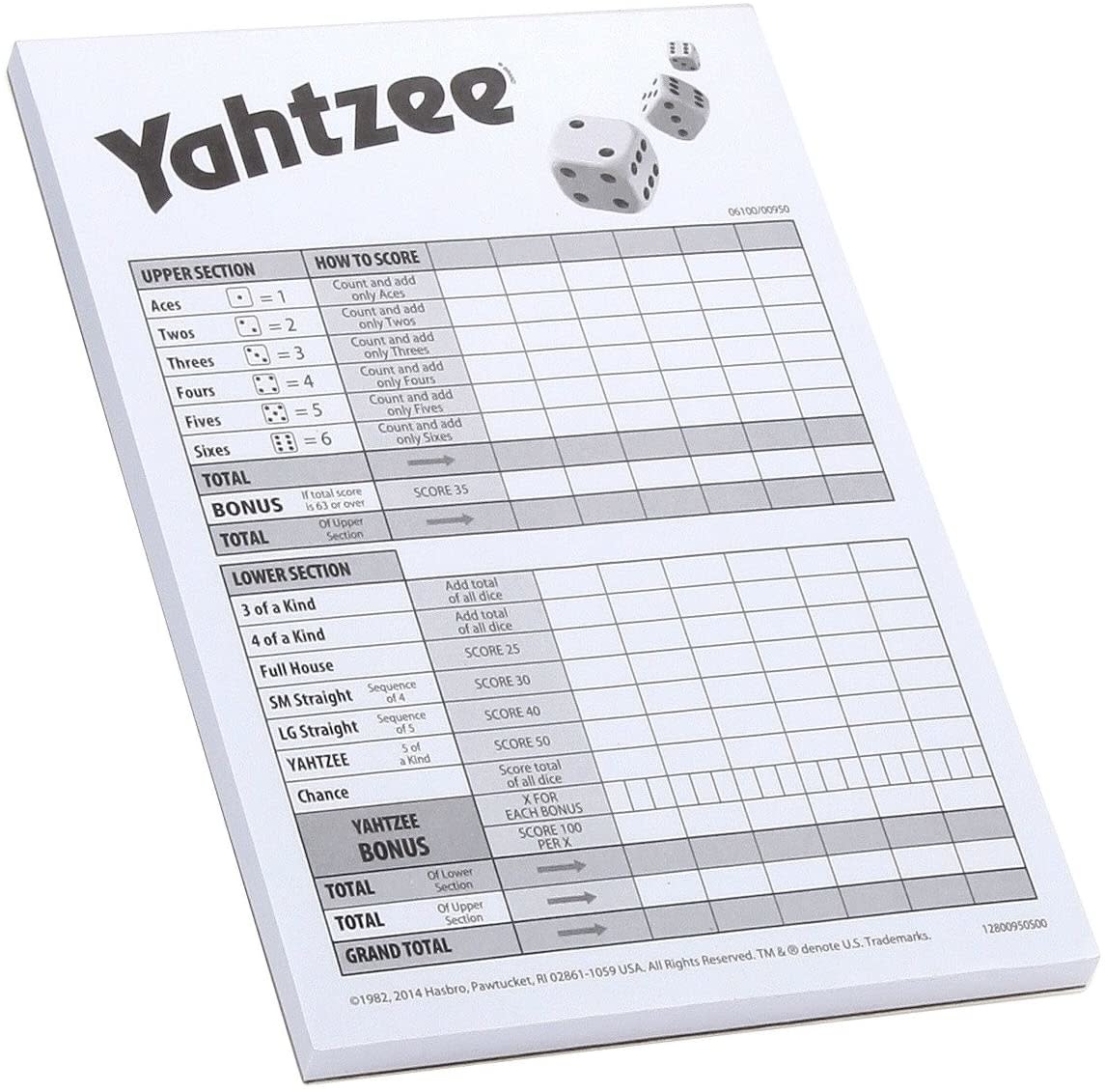 Hasbro Hasbro Game Yahtzee Score Cards