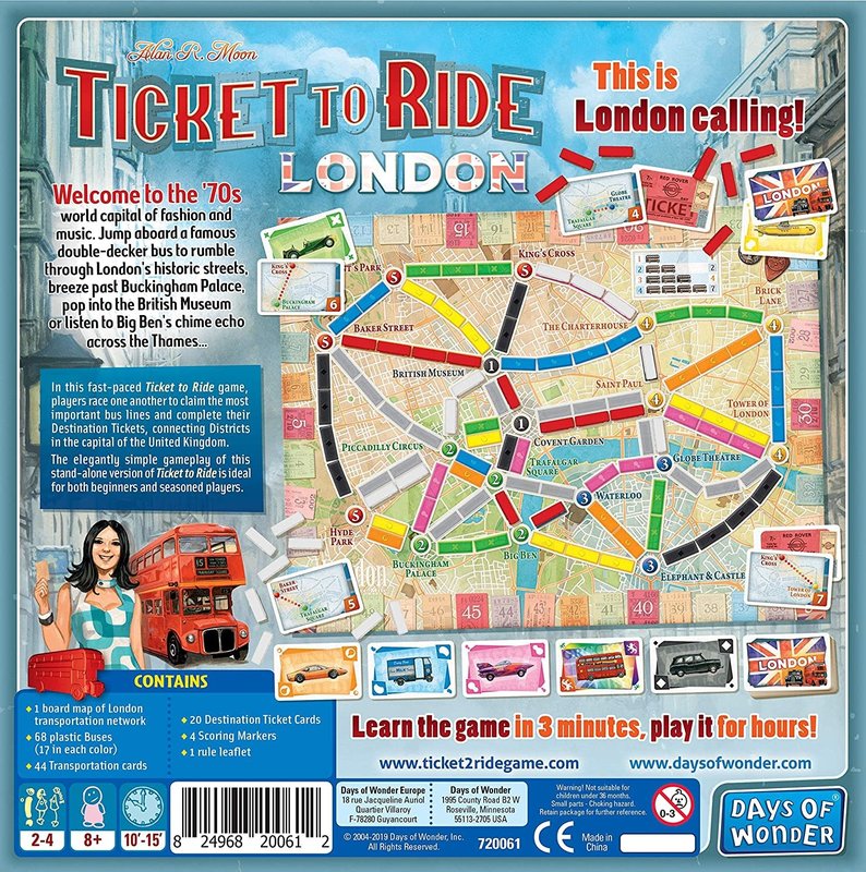 Days of Wonder Ticket to Ride Game: London