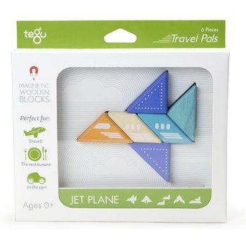 Tegu Tegu Magnetic Wooden Blocks Travel Pals Jet Plane