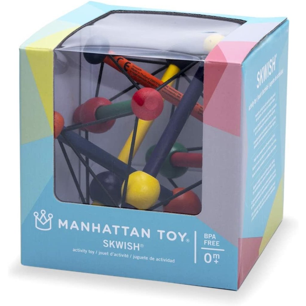 manhattan toy skwish classic rattle and teether grasping activity toy