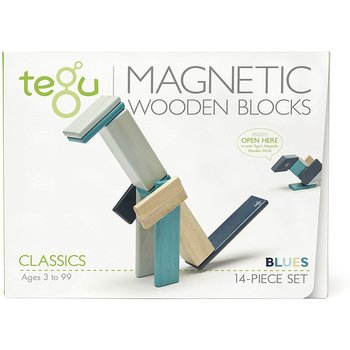 Tegu Tegu Magnetic Wooden Block 14pc Blues