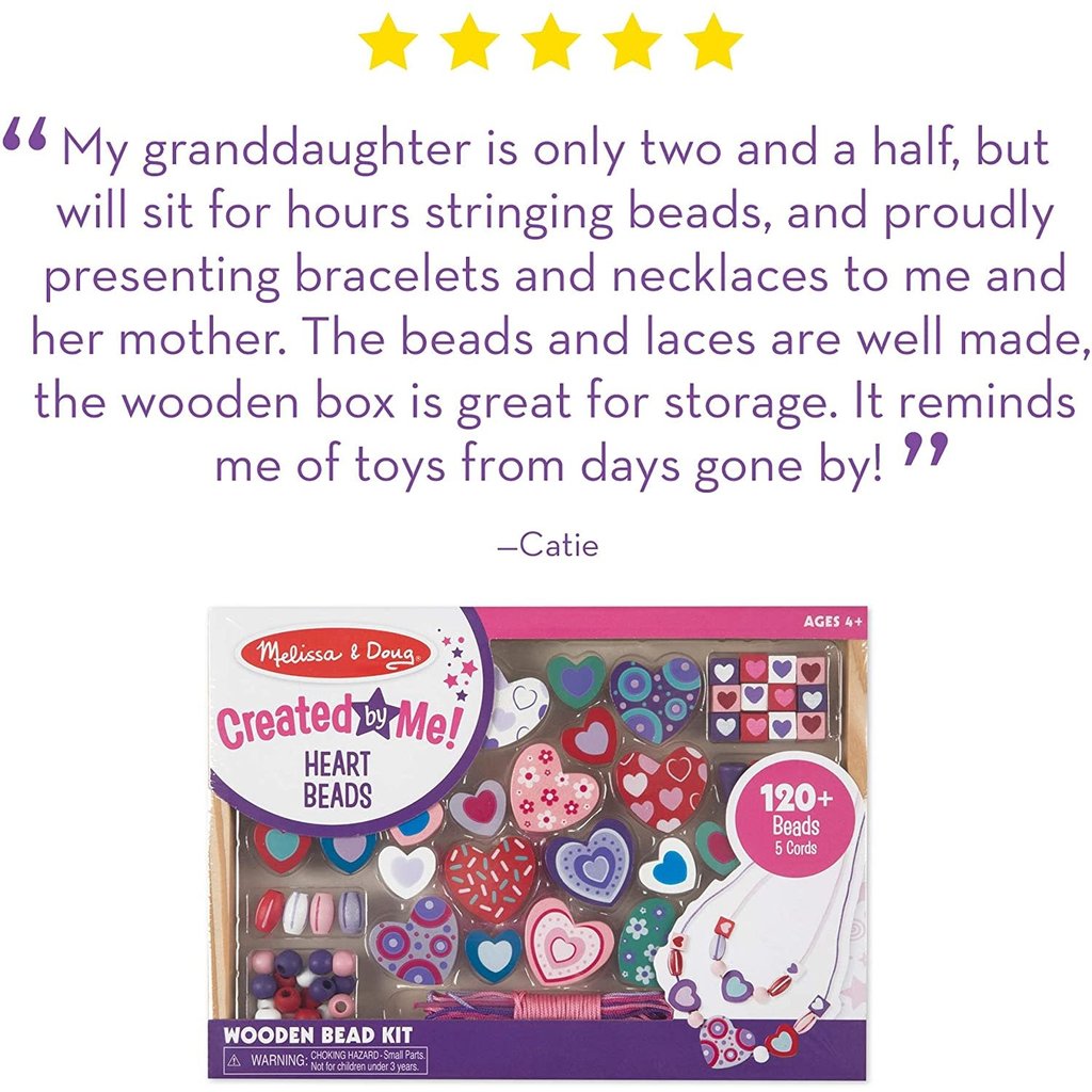 melissa and doug heart bead set