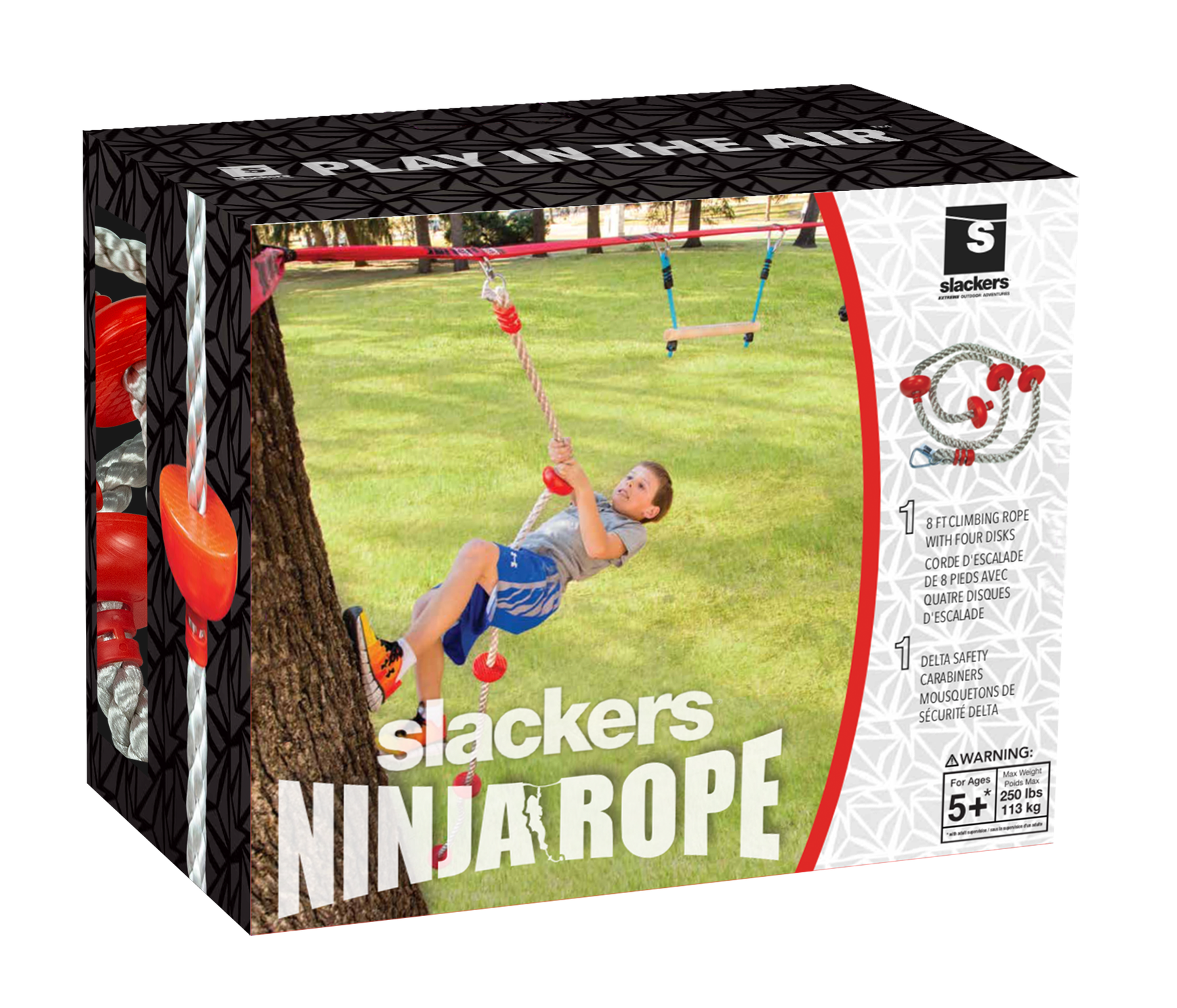 Slackers Slackers Ninja Climbing Rope 7' with Foot Holds