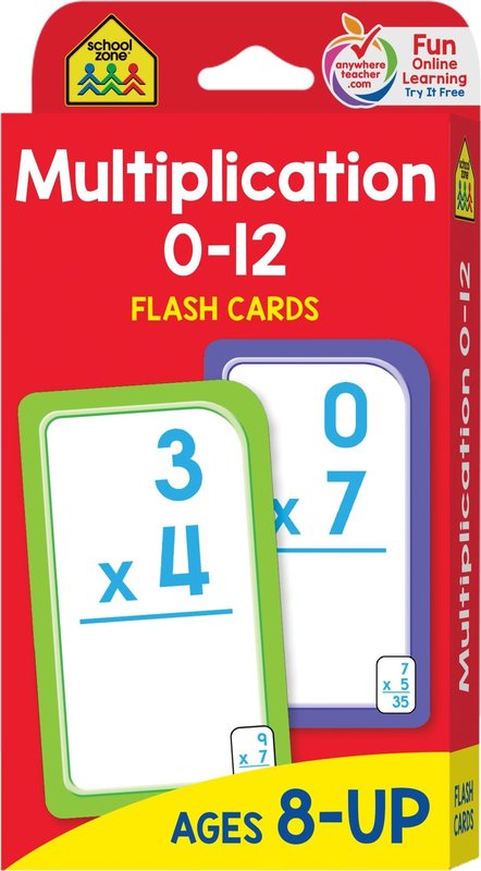 School Zone Flash Cards Multiplication 0-12