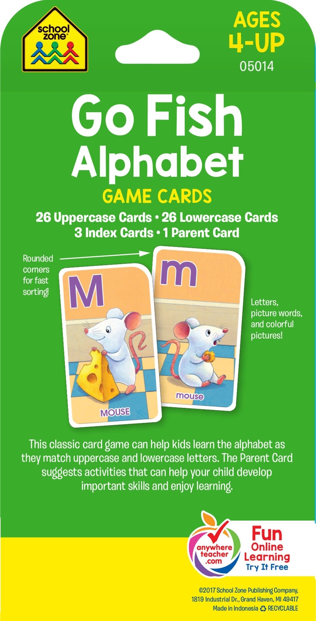 School Zone Flash Cards Go Fish Alphabet