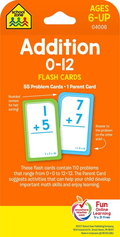 School Zone Flash Cards Addition 0-12