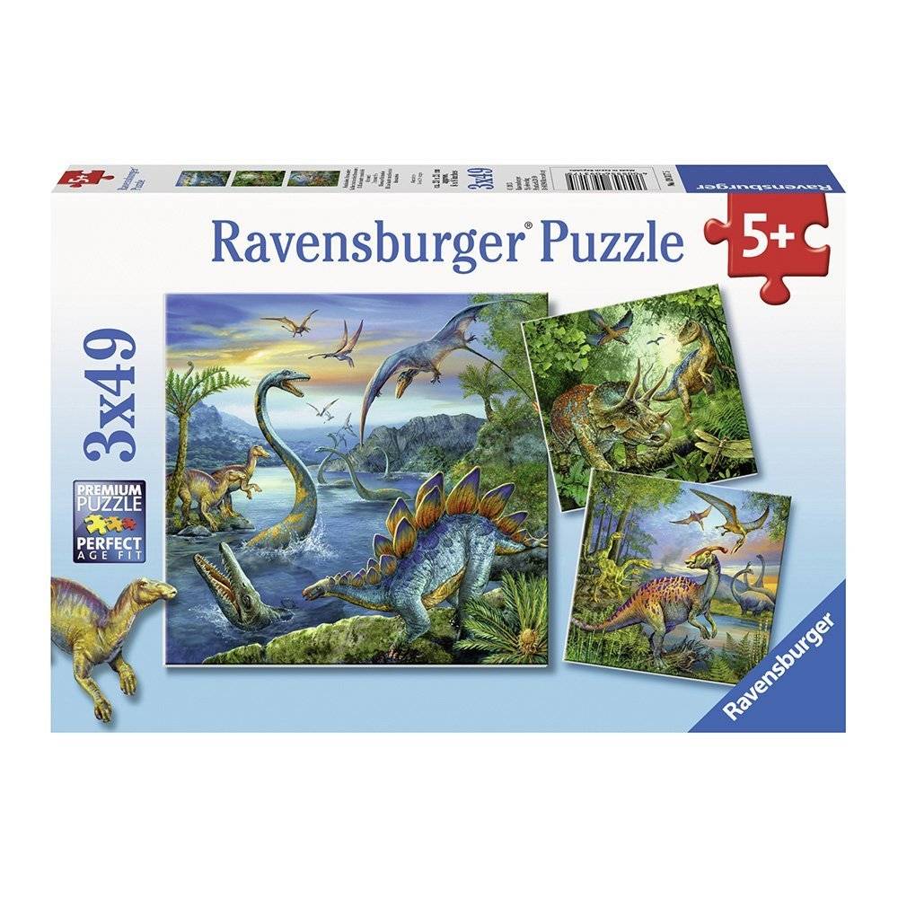 Ravensburger Ravensburger Puzzle 3x49pc Dinosaur Fascination