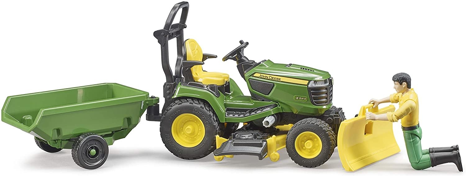 Bruder Bruder John Deere Lawn Tractor with Trailer and Gardener