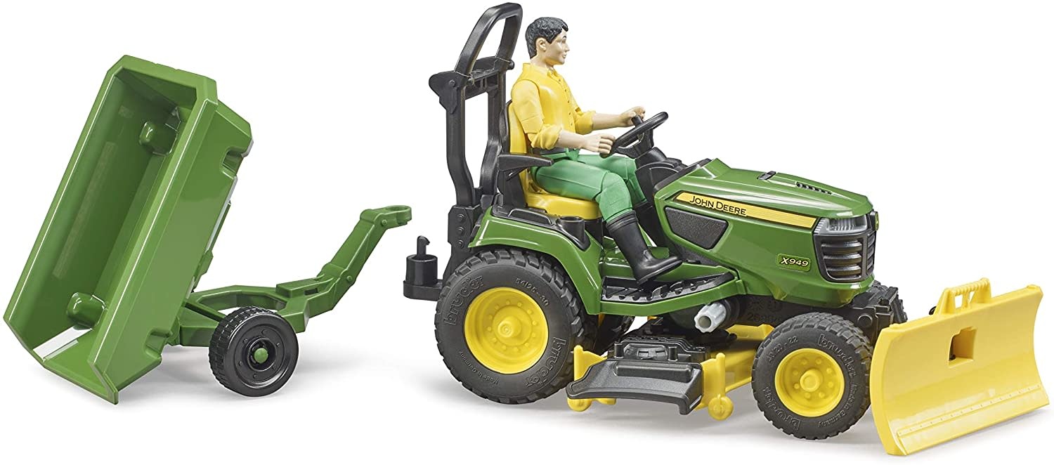 Bruder Bruder John Deere Lawn Tractor with Trailer and Gardener