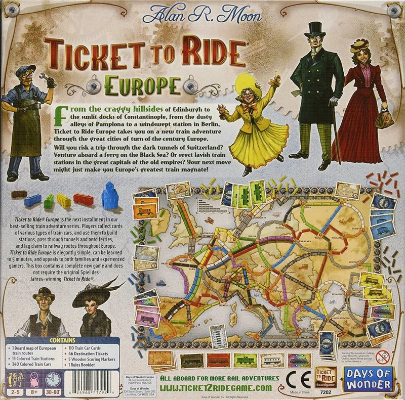 Days of Wonder Ticket to Ride Game: Europe
