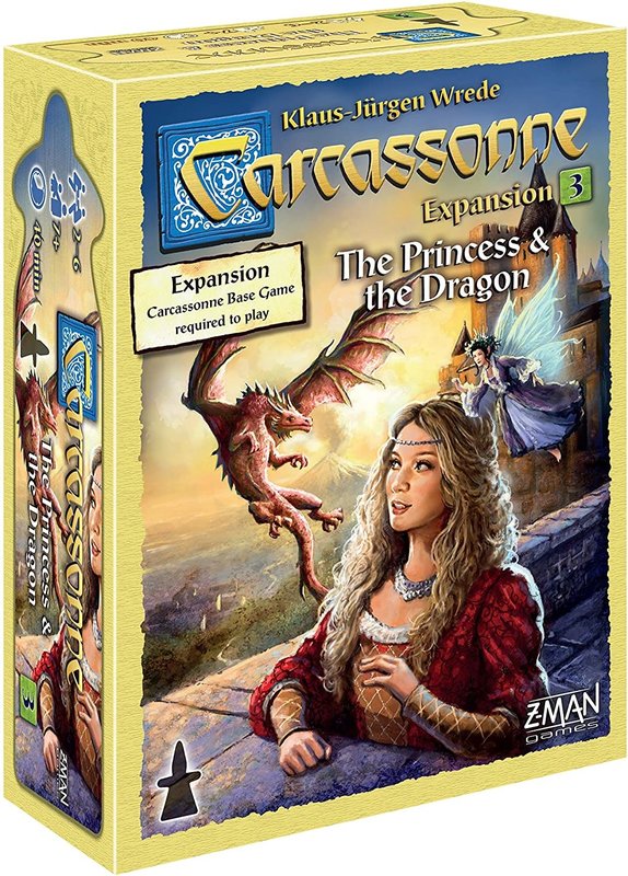 Z-Man Games Carcassonne Game Exp:3 Princess & the Dragon
