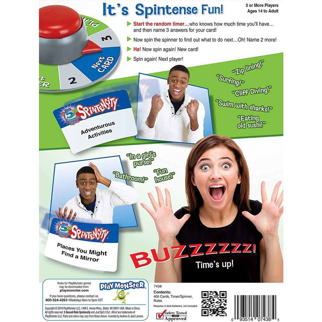 Playmonster Game 5 Second Rule Spintensity Minds Alive