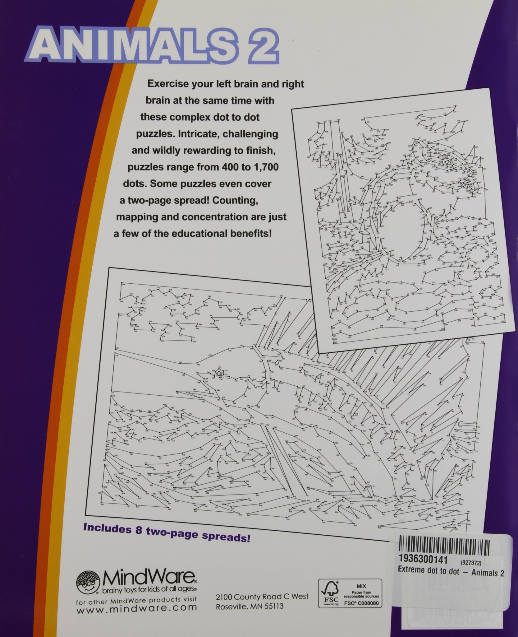 Mindware Extreme Dot to Dot Animals #2