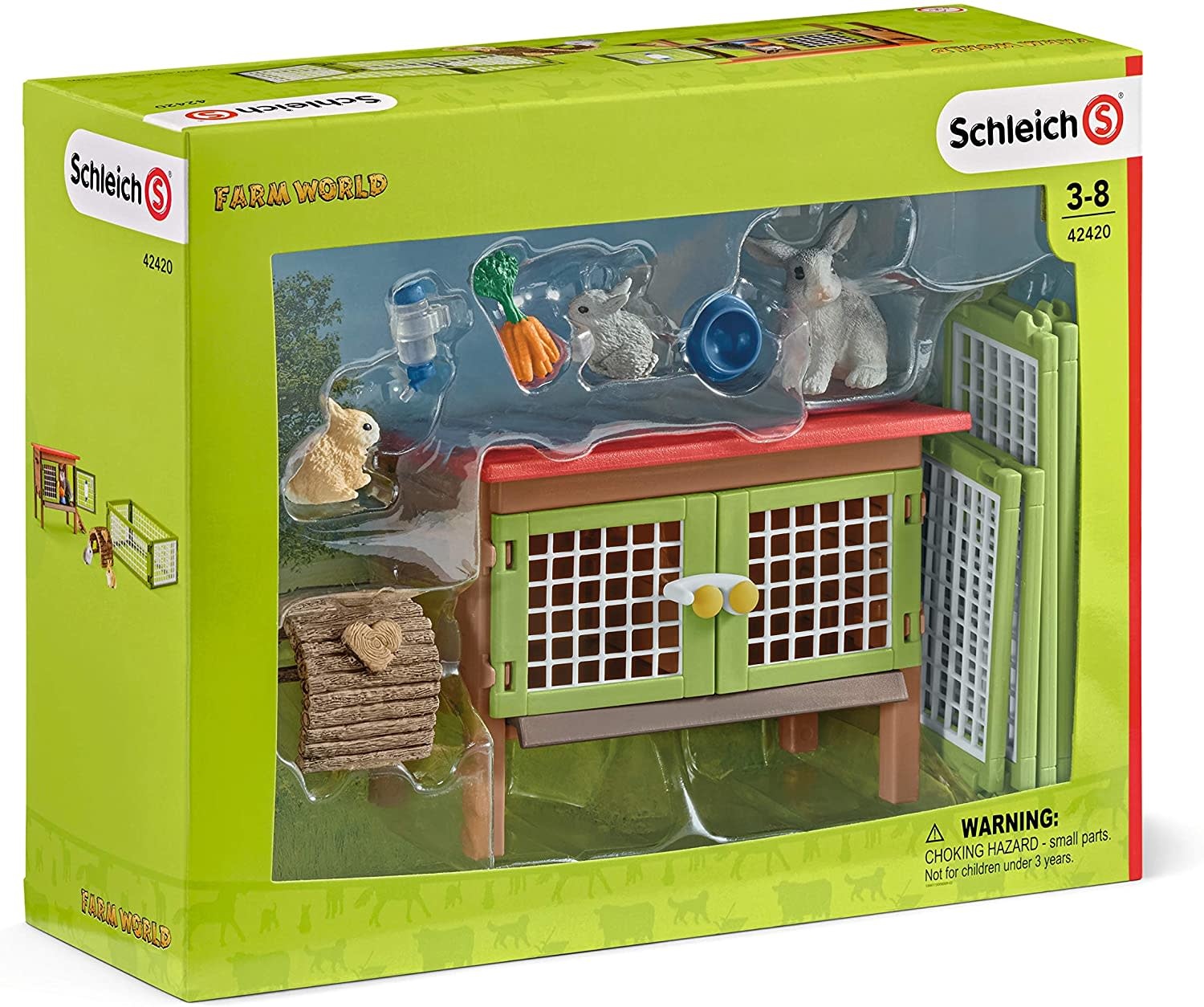 Schleich Farm World Rabbit Hutch with Animals