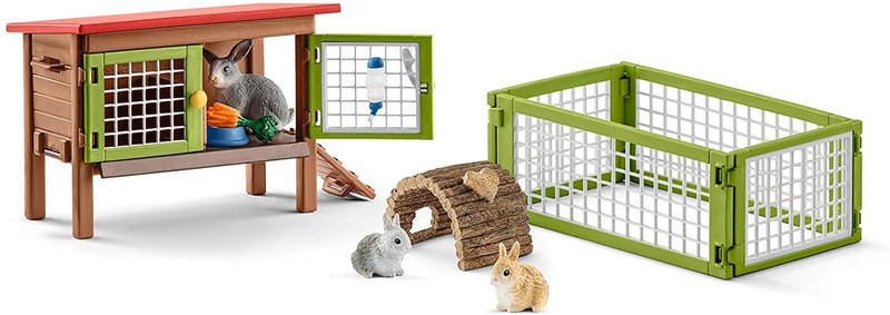 Schleich Farm World Rabbit Hutch with Animals