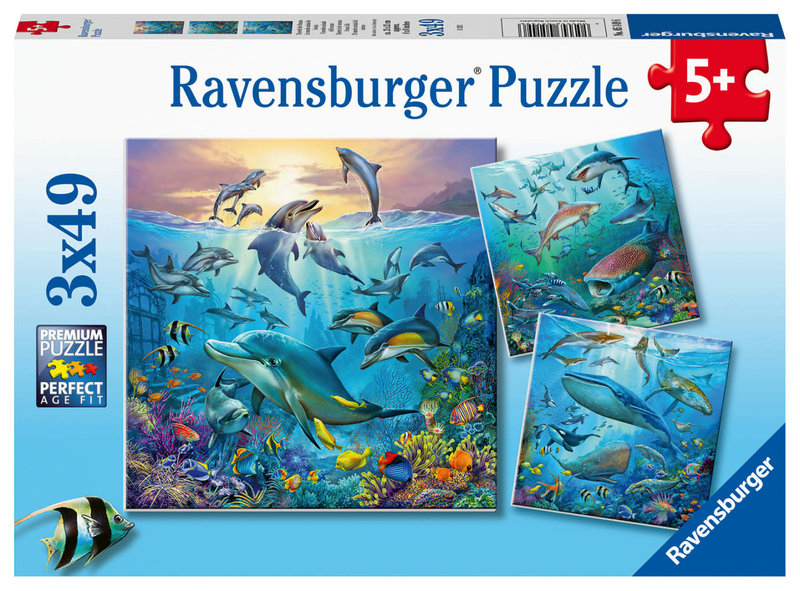 Ravensburger Ravensburger Puzzle 3x49pc Ocean Life