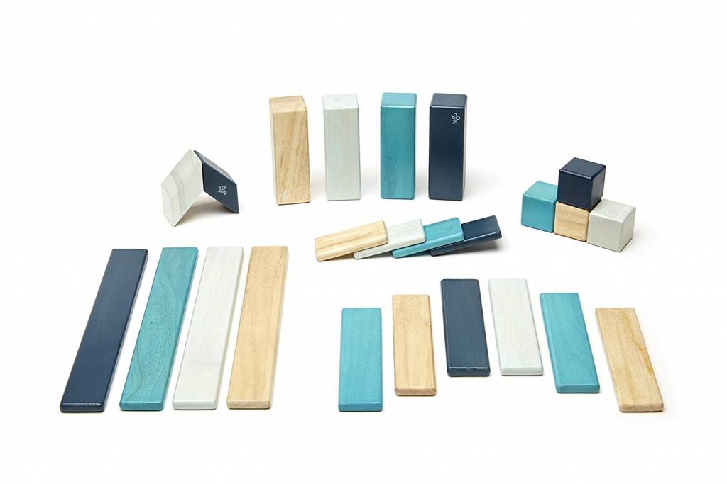 Tegu Tegu Magnetic Wooden Block 24pc Blues
