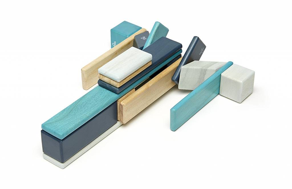 Tegu Tegu Magnetic Wooden Block 24pc Blues