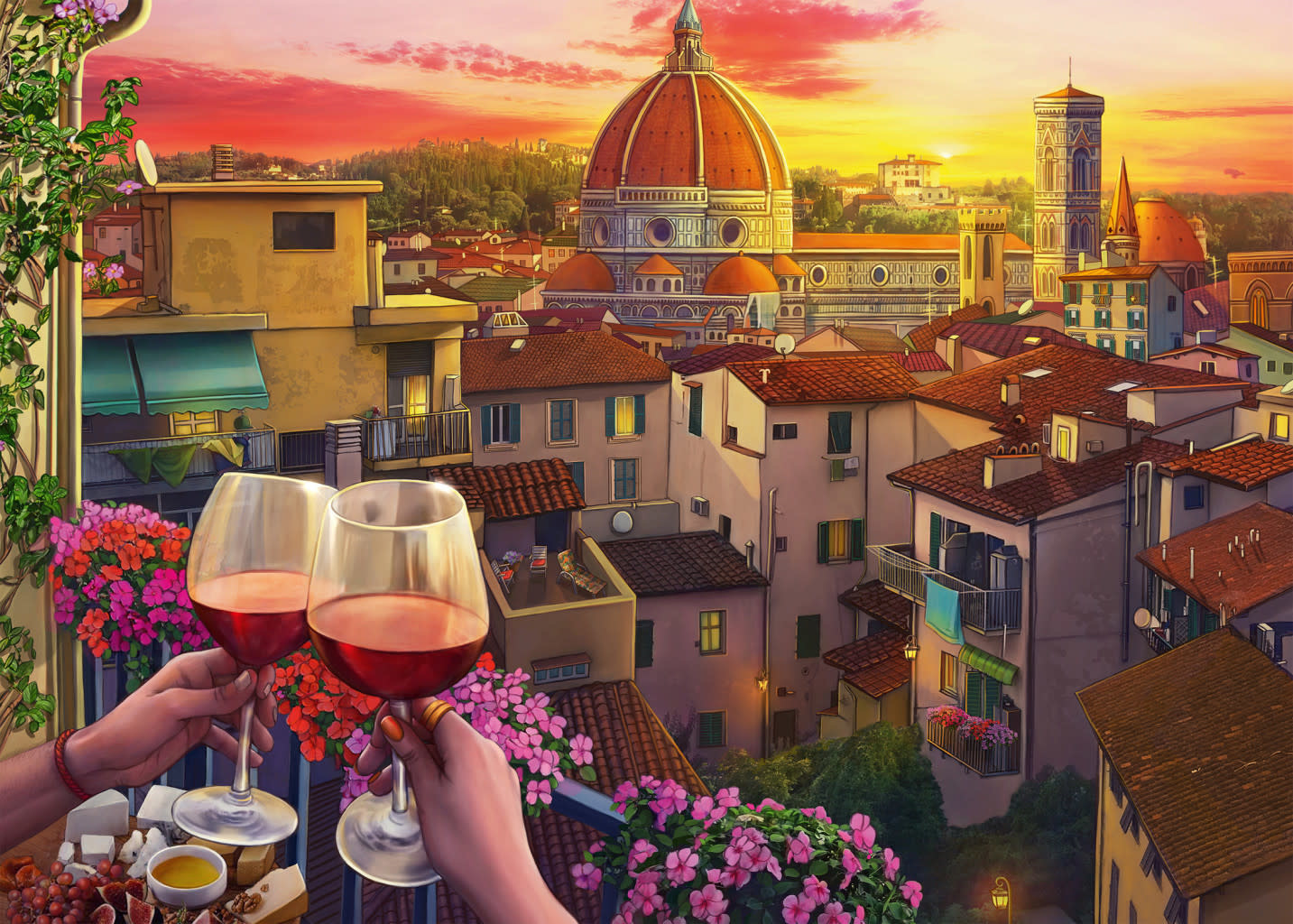 Ravensburger Ravensburger Puzzle 500pc Large Format Cozy Wine Terrace
