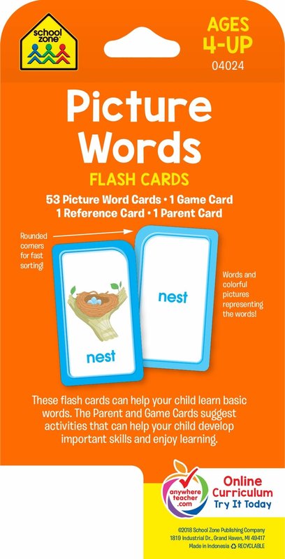 School Zone Flash Cards Picture Words
