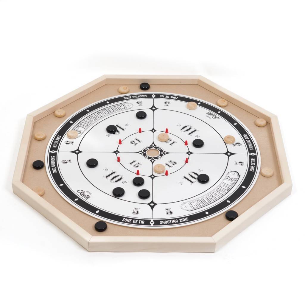 Rustik 3 in 1 Deluxe Crokinole, Chess, Checkers Games