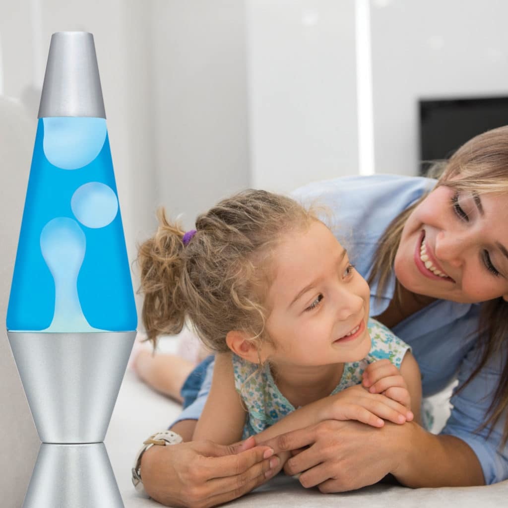 Lava Lamp Blue Liquid White Lava 14.5" In-store only.