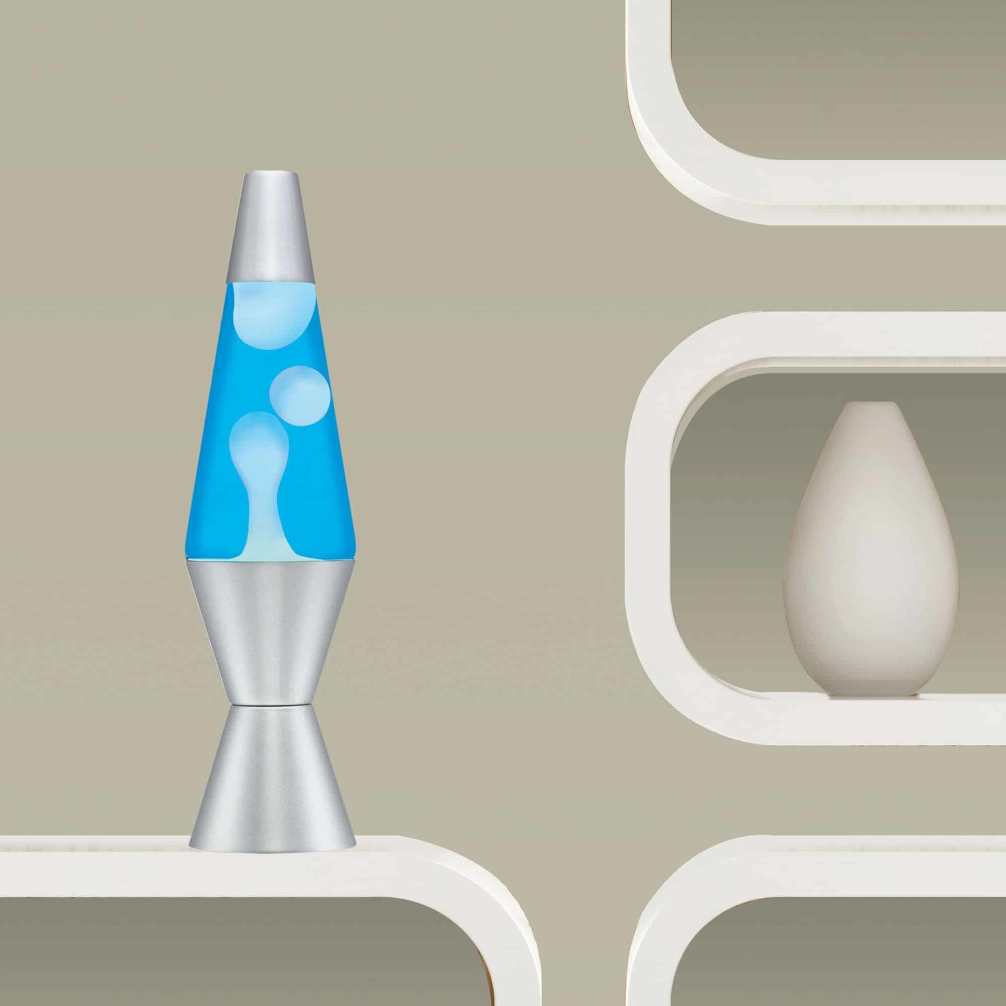 Lava Lamp Blue Liquid White Lava 14.5" In-store only.