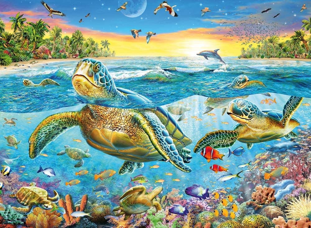 Ravensburger Ravensburger Puzzle 100pc Swim with Sea Turtles