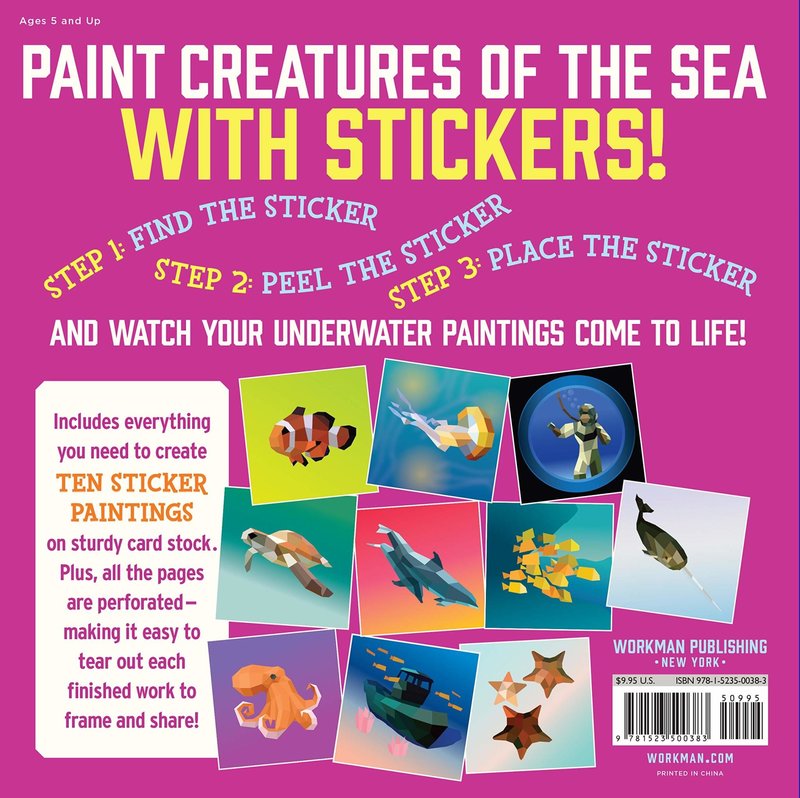 Workman Publishing Paint by Stickers Kids Under the Sea