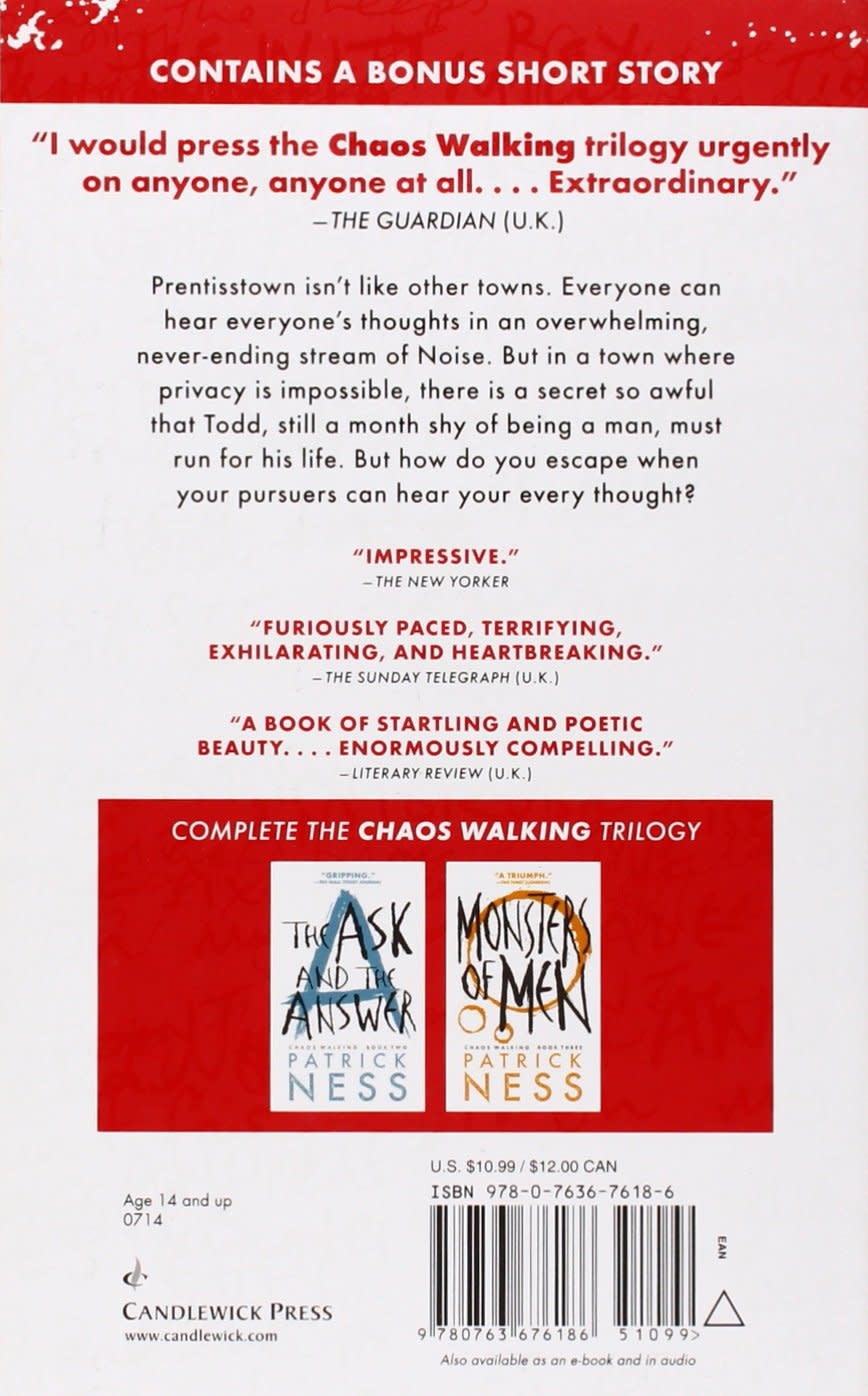 Candlewick Press Chaos Walking #1 The Knife of Never Letting Go
