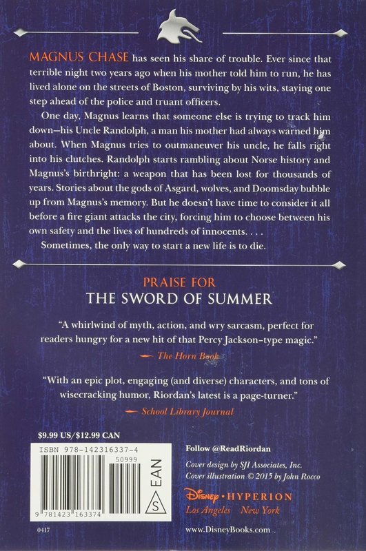 Disney-Hyperion Magnus Chase Book 1 Gods of Asgard Sword of Summer