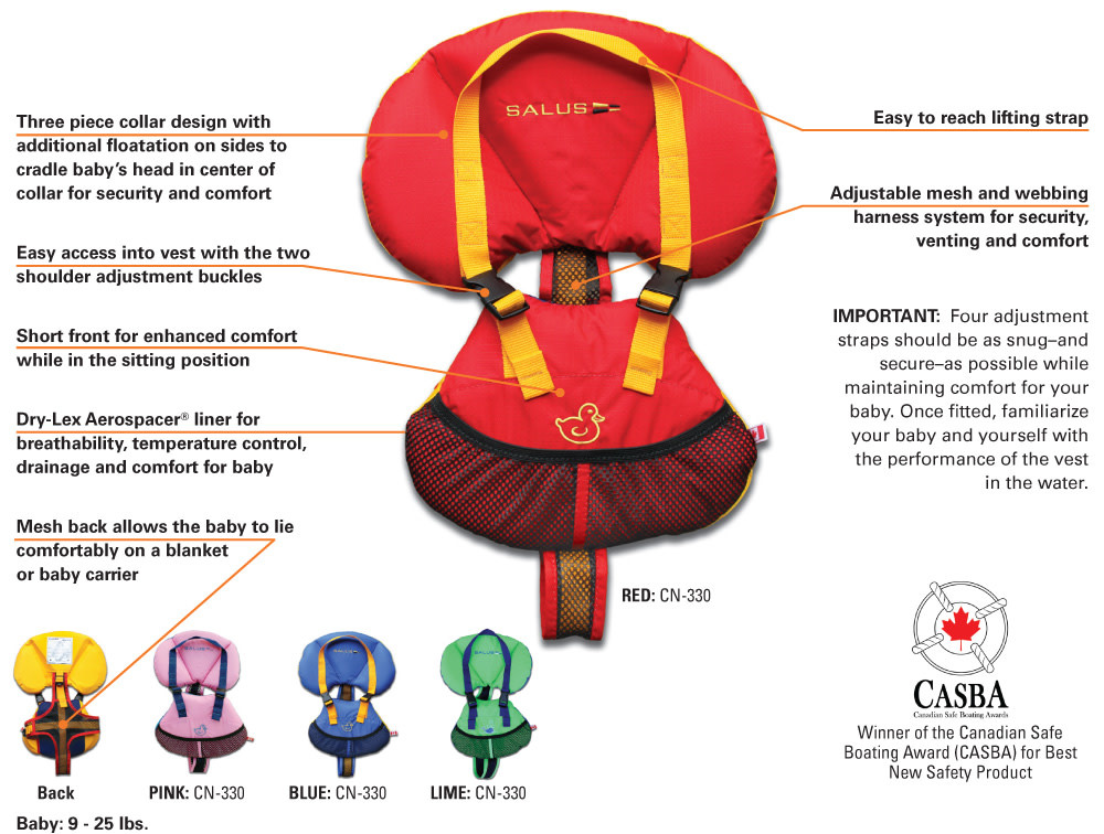 Salus Marine Salus Bijoux Baby Vest Canadiana 9lb-25lb