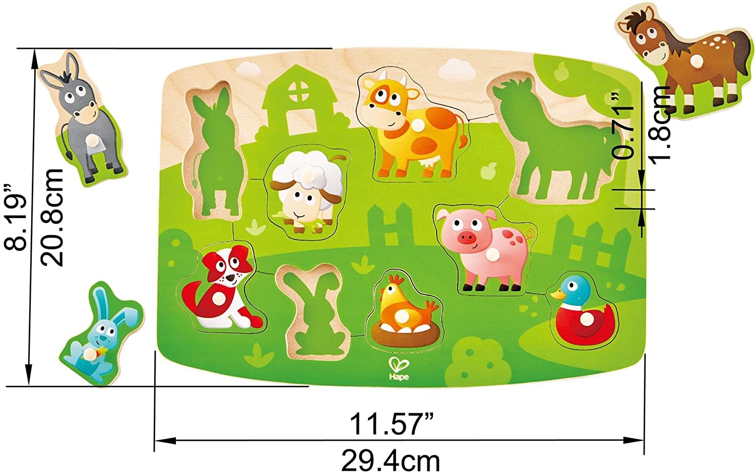 Hape Toys Hape Peg Puzzle Farmyard