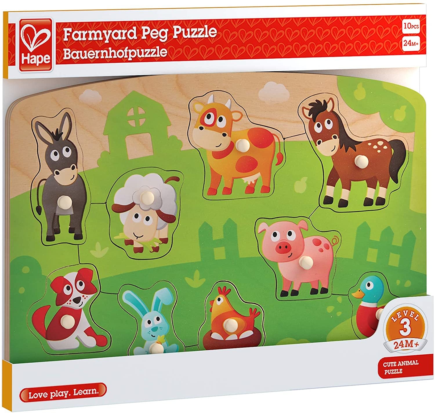 Hape Toys Hape Peg Puzzle Farmyard