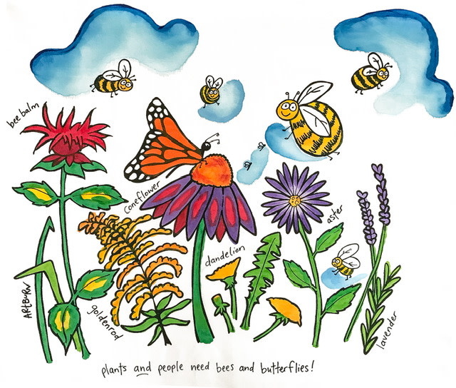 Artburn Artburn Pillowcase Pollinator, garden design