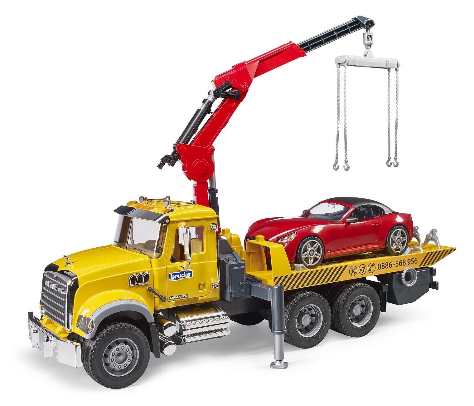 Bruder Bruder Mack Granite Tow Truck with Roadster