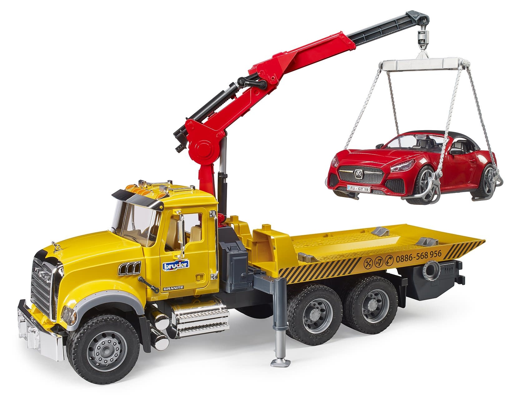 Bruder Bruder Mack Granite Tow Truck with Roadster