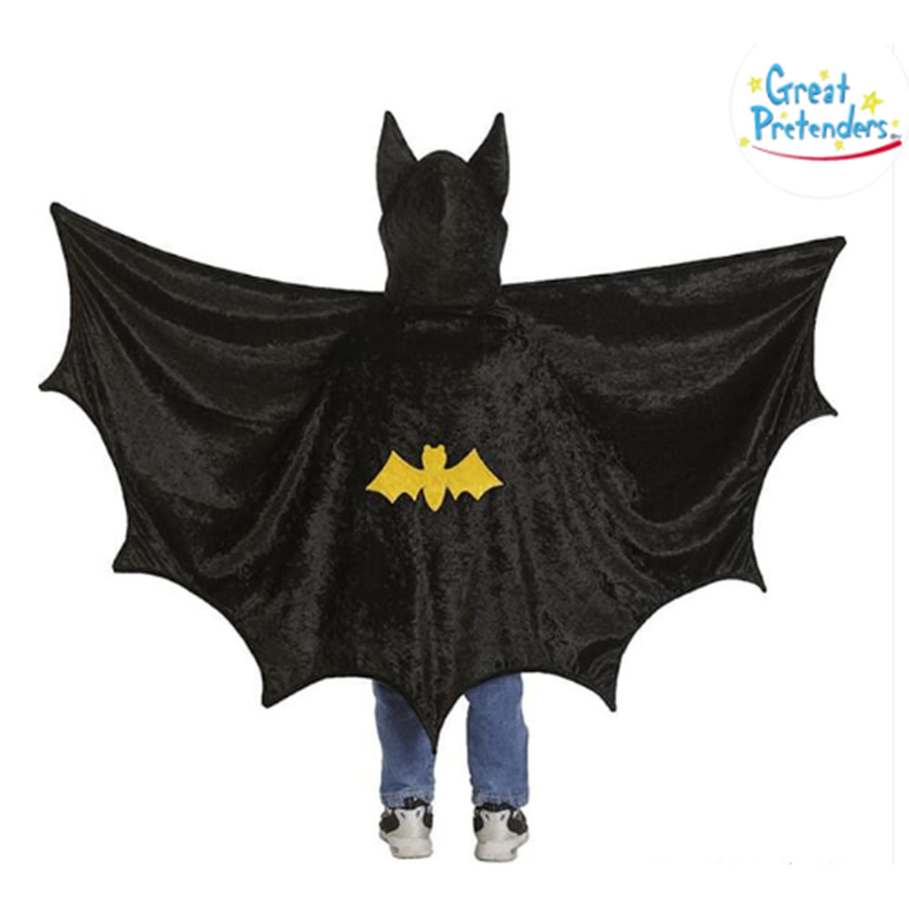 Great Pretenders Bat Cape with Hood 5-6